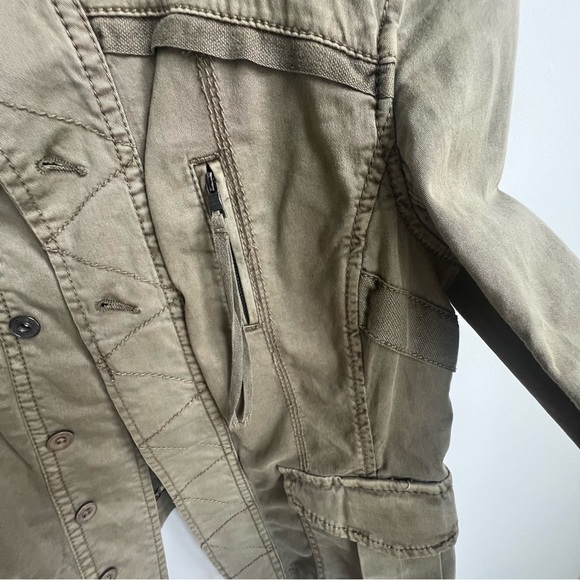 Anthropologie Marrakech Aylen Field Jacket Green Utility Medium Moto Military - Picture 10 of 15